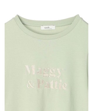 earth music&ecology フォルムスリーブ刺繍ロゴＴＥＥ Off White