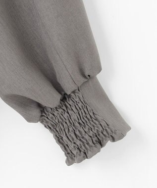 #Newans 【洗濯機可】シャーリングカフスパウダリーブラウス チャコール