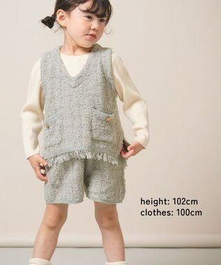 ami amie ツイード風ニットショートパンツ85cm～130cm グレー