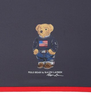 MOONBAT POLO RALPH LAUREN(ポロ ラルフローレン)FLAG BEAR 無地 5段折りたたみ傘 簡単開閉 ネイビーブルー