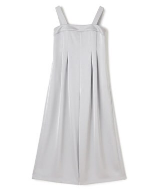 uncrave シャイニーダブルサテン オールインワン シルバーグレー