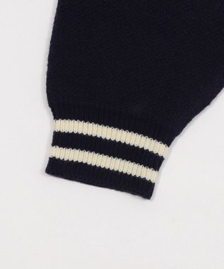 WEGO 【ユニセックス着用ITEM】ワンポイント刺繍ニットポロ ネイビー