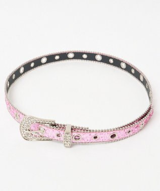 WEGO Lビジューバックルラメベルト ピンク