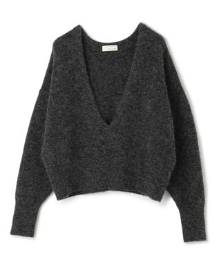 uncrave アルパカニット 深Vネック トップス（uncrave WHITE） チャコール