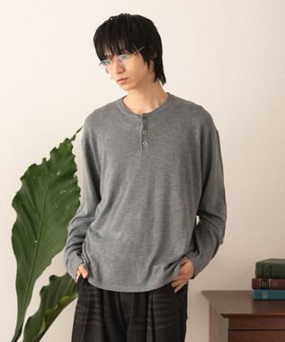 WEGO リングドットヘンリーネックプルオーバー