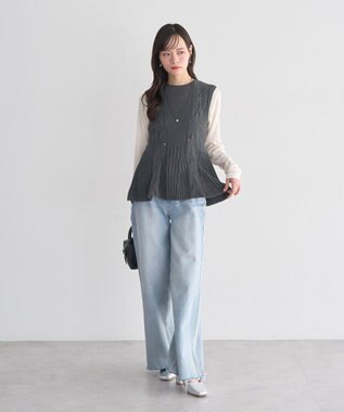 earth music&ecology フレアニットベスト Dark Gray