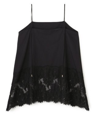 UNFILO レースヘム キャミソール ブラック