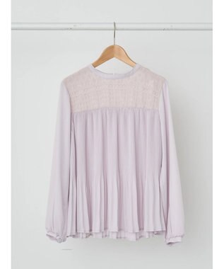 earth music&ecology レースプリーツブラウス Light Pink