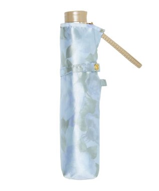 MOONBAT ミラショーン (mila schon) 折りたたみ傘 内側花プリント サックスブルー