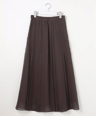 自由区 オーガンジープリーツ スカート ブラウン