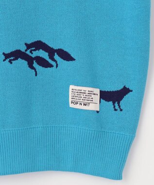 PW CIRCULUS 【こだわりシルエット/手洗い可】【WOMEN】フォックスモチーフニット ブルー系