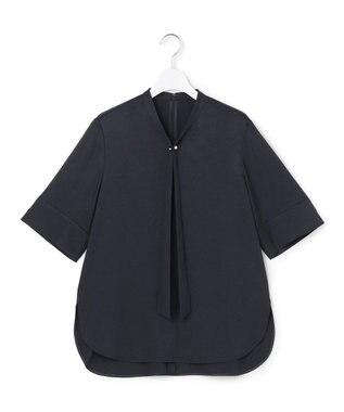 ICB 【先行予約】ストレッチシルキーツイル タイブラウス