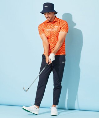 23区GOLF 【MEN】【接触冷感・UVケア・吸水速乾】アイス柄 ポロシャツ オレンジ系5