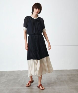 BEIGE， BOUIN / ブラウス Navy x Ecru