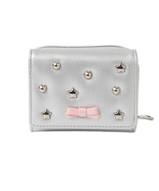WEGO スタッズリボンウォレット シルバー