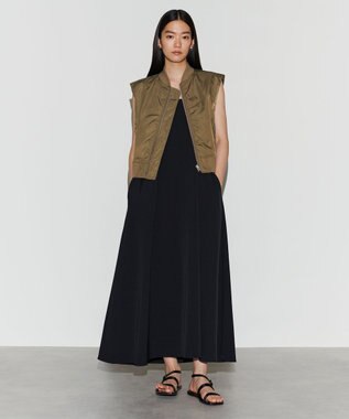 NAVE 【Nave　洗える】リサイクルツイル ノースリーブブルゾン カーキ系