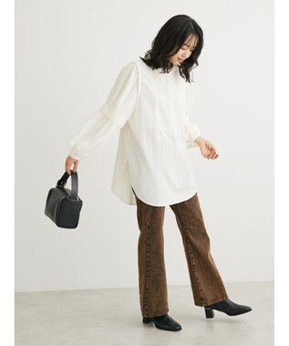 Green Parks 表面変化比翼シャツチュニック Ivory