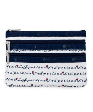LeSportsac 3ZIP COSMETIC/マリンロゴボーダー