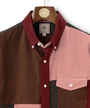 J.PRESS MEN コーデュロイパッチワークシャツ ワイン系9