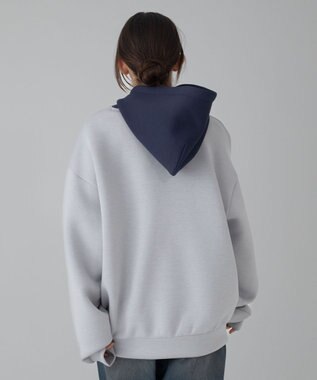 WEGO 【ユニセックス着用ITEM/MLサイズ展開】ワンポイントバイカラープルパーカー ライトグレー