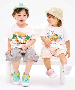 MIKI HOUSE HOT BISCUITS 【家族でおそろい】【80-120cm】アウトドアデザイン 半袖Tシャツ グリーン