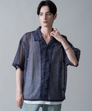 WEGO メッシュパターンオープンカラーシャツ（SS）