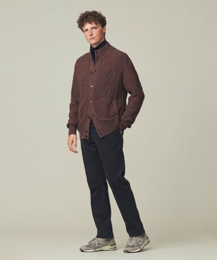 J.PRESS MEN 【Cash Lamb's Wool】ケーブルニット カーディガン ブラウン系
