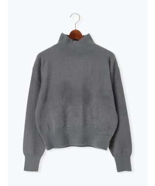 Te chichi 【宮本茉由着用】ハイネックフェザーニット チャコールグレー