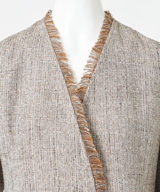 23区 【エステータ】リネンミックスツイード ジャケット キャメル系