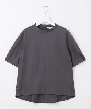 J.PRESS LADIES プレーティングジャージー ペプラム カットソー グレー系