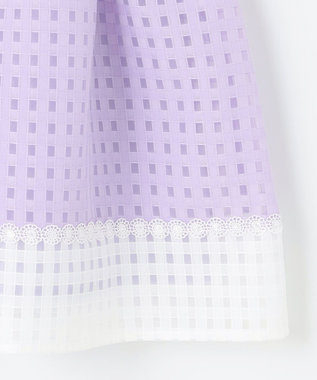 組曲 KIDS 【110-140㎝】シアーチェックバイカラー ワンピース ラベンダー系