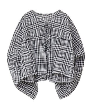 earth music&ecology ワッシャードロスト羽織りシャツ Check Black