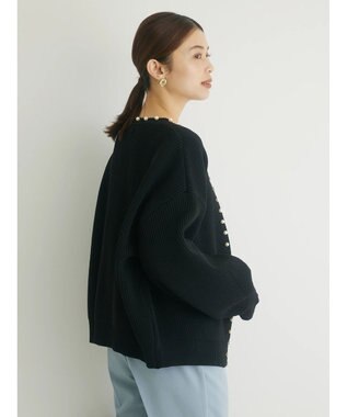 Green Parks ・ＥＬＥＮＣＡＲＥ　ＤＵＥ　パールツキトッパーカーデ Black