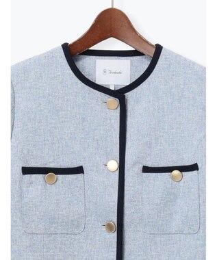 Te chichi ライトツイードバイカラージャケット《2026 spring catalog item》 ブルー