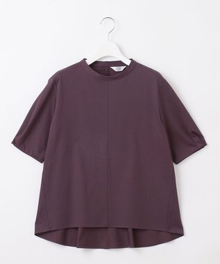 J.PRESS LADIES プレーティングジャージー ペプラム カットソー パープル系