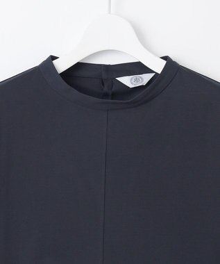 J.PRESS LADIES プレーティングジャージー ペプラム カットソー ネイビー系