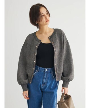 Green Parks ・ＥＬＥＮＣＡＲＥ　ＤＵＥ　２ｗａｙ　ラメカーディガン Black