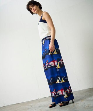 GRACE CONTINENTAL マリンプリントイージーパンツ