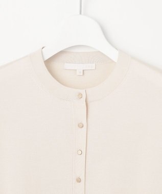 自由区 L 【アンサンブル対応・洗える】アセテートコットン カーディガン アイボリー