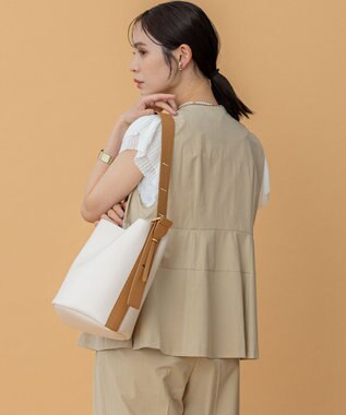 組曲 バケツ トートバッグ アイボリーキャメル系