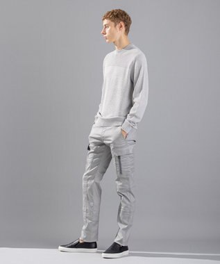 JOSEPH HOMME 【LEON 掲載】シルクバルキーハニカム　クルーネックニット ライトグレー系