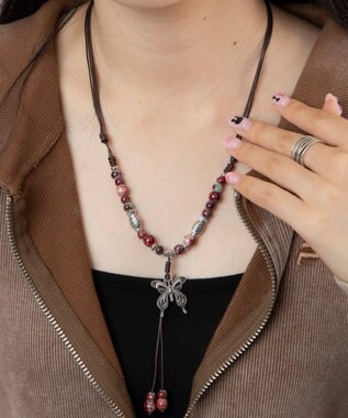 WEGO Lバタフライビーズネックレス