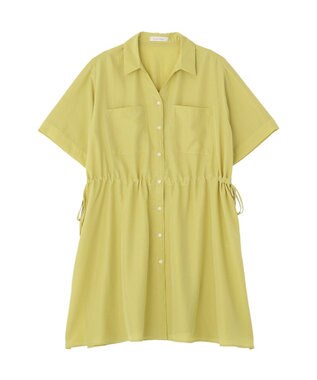 Green Parks ウエストリボンミディ丈ワンピース Lime Green
