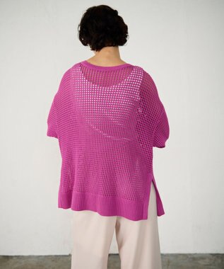 GRACE CONTINENTAL メッシュドルマン2WAYニット ピンク