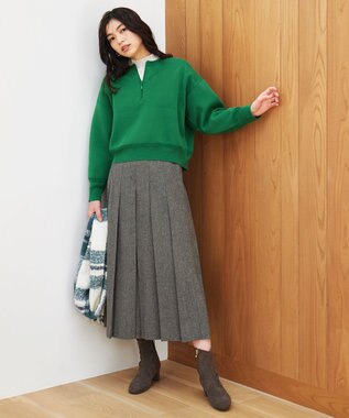 ANY ミラノリブジップニット グリーン