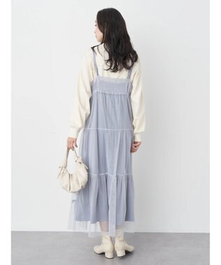 earth music&ecology ＳＥＴ２点ティアードペチドレス＋チュールワンピース Blue