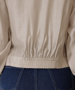 Tiaclasse L 【洗える】パールボタンシアーブルゾン ベージュ