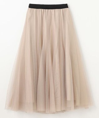 ANY 【ウエストゴム】ラメチュールキラキラスカート ゴールド