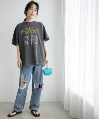 WEGO ヘビークラッシュローライズパンツ デニム中濃加工色