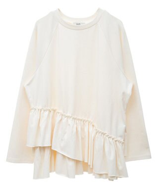 earth music&ecology フリルヘムプルオーバー Ivory